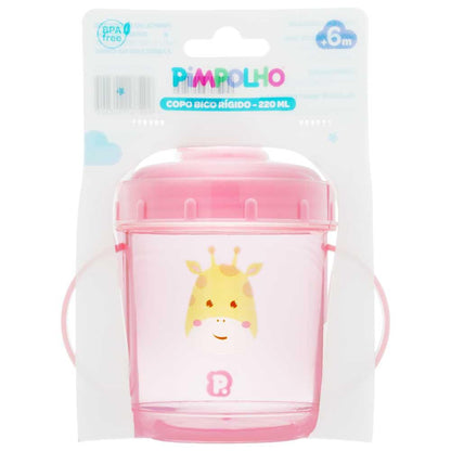 Copo Infantil Pimpolho Bico Rígido 220ml Alça Anatômico