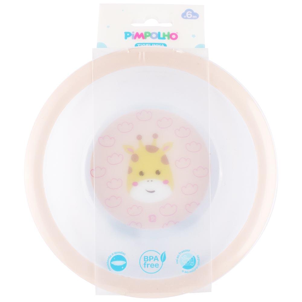 Prato Tigela Pimpolho Infantil Individual Girafa Leão