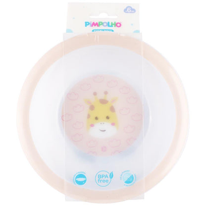 Prato Tigela Pimpolho Infantil Individual Girafa Leão