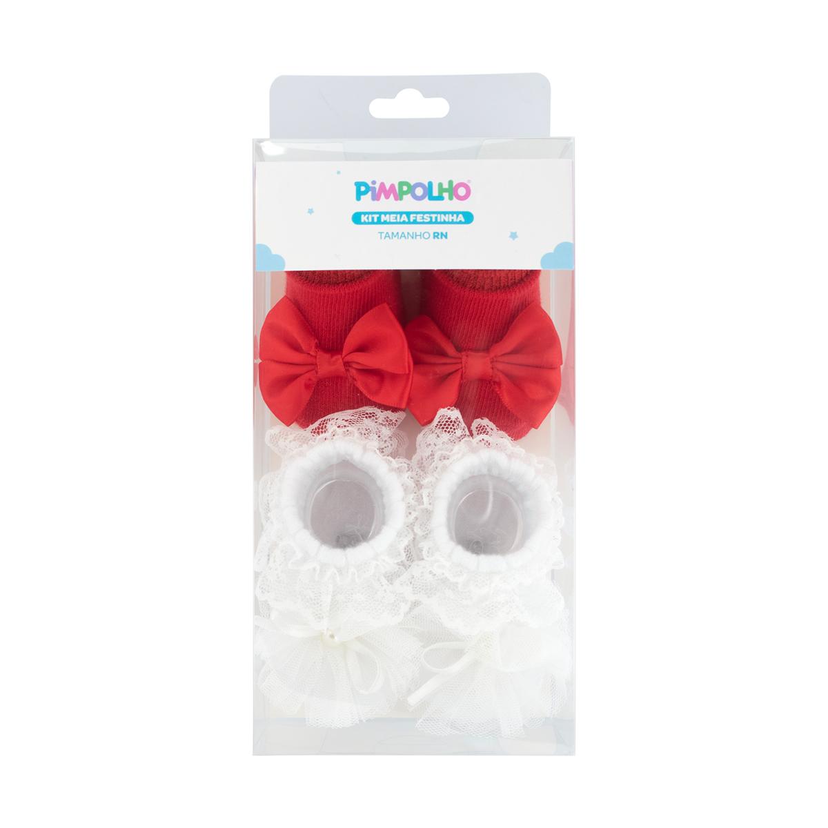 Kit Meias Festinha RN Pimpolho 2 Pares Feminino