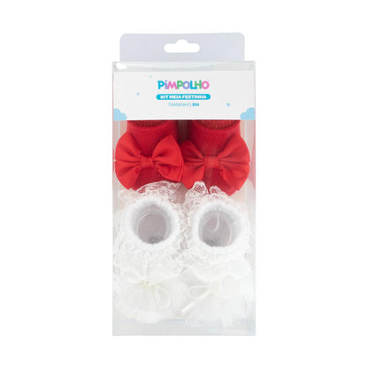 Kit Meias Festinha RN Pimpolho 2 Pares Feminino