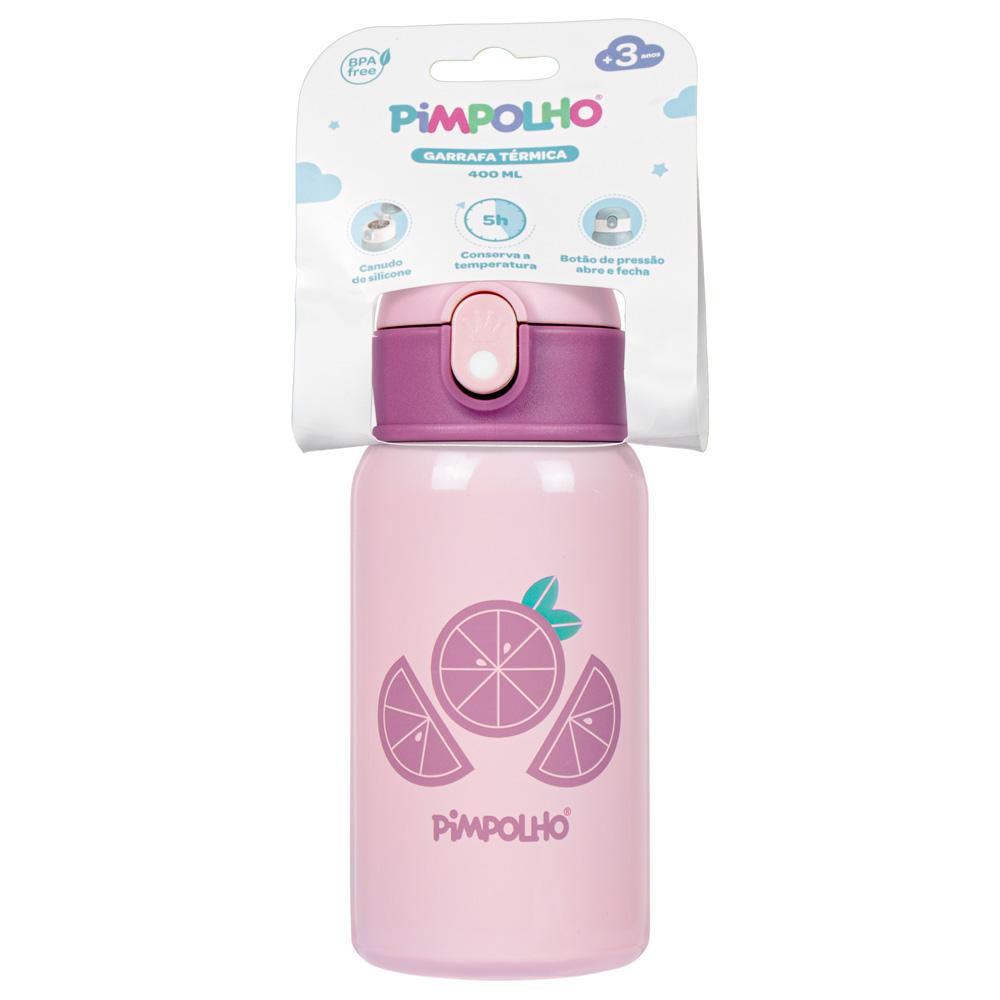 Garrafa Térmica Pimpolho Inox 400ml Com Canudo Infantil
