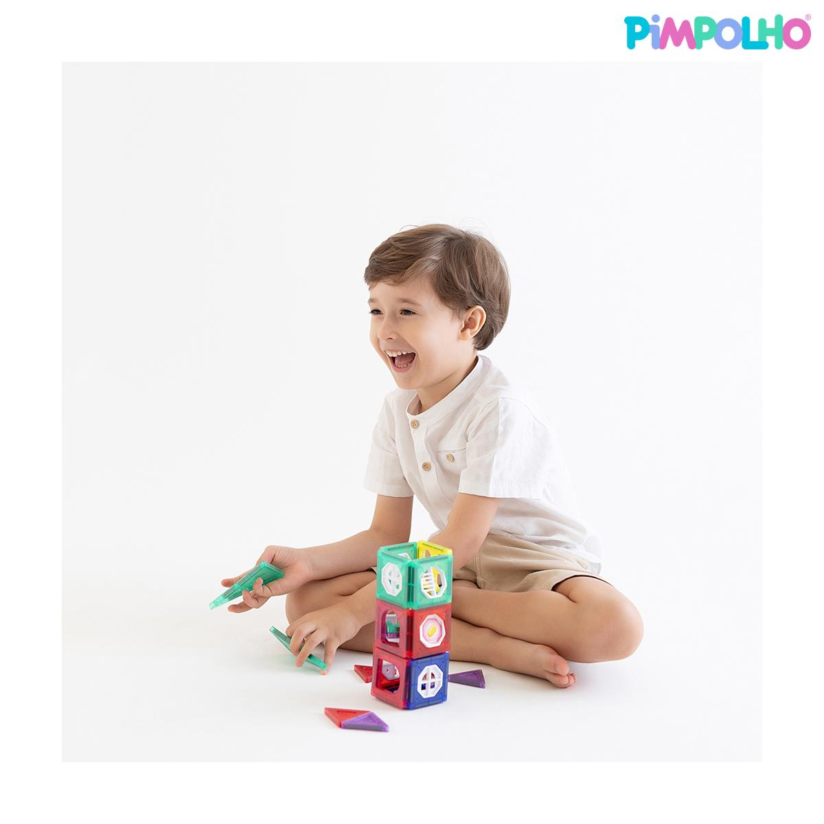 Blocos Magnéticos 34 Peças Educativos Pimpolho