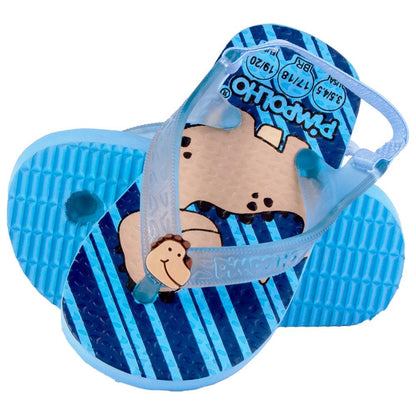 Chinelo Praiana Baby Azul Dinossauro Menino Pimpolho
