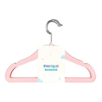 Cabide De Veludo Infantil Pimpolho Kit C 5 Peças
