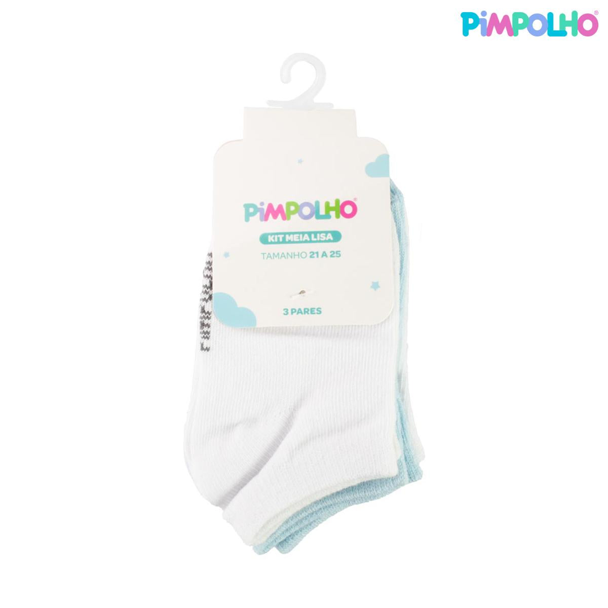 Kit Meia Cano Alto Infantil Tamanho 21-25 Conforto Pimpolho