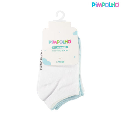 Kit Meia Cano Alto Infantil Tamanho 21-25 Conforto Pimpolho