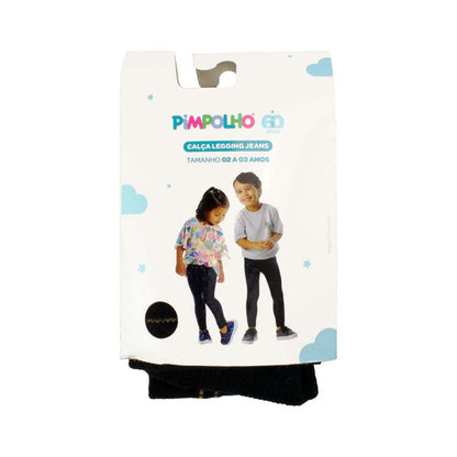 Calça Legging Jeans Infantil Bebê 02 a 03 anos Pimpolho