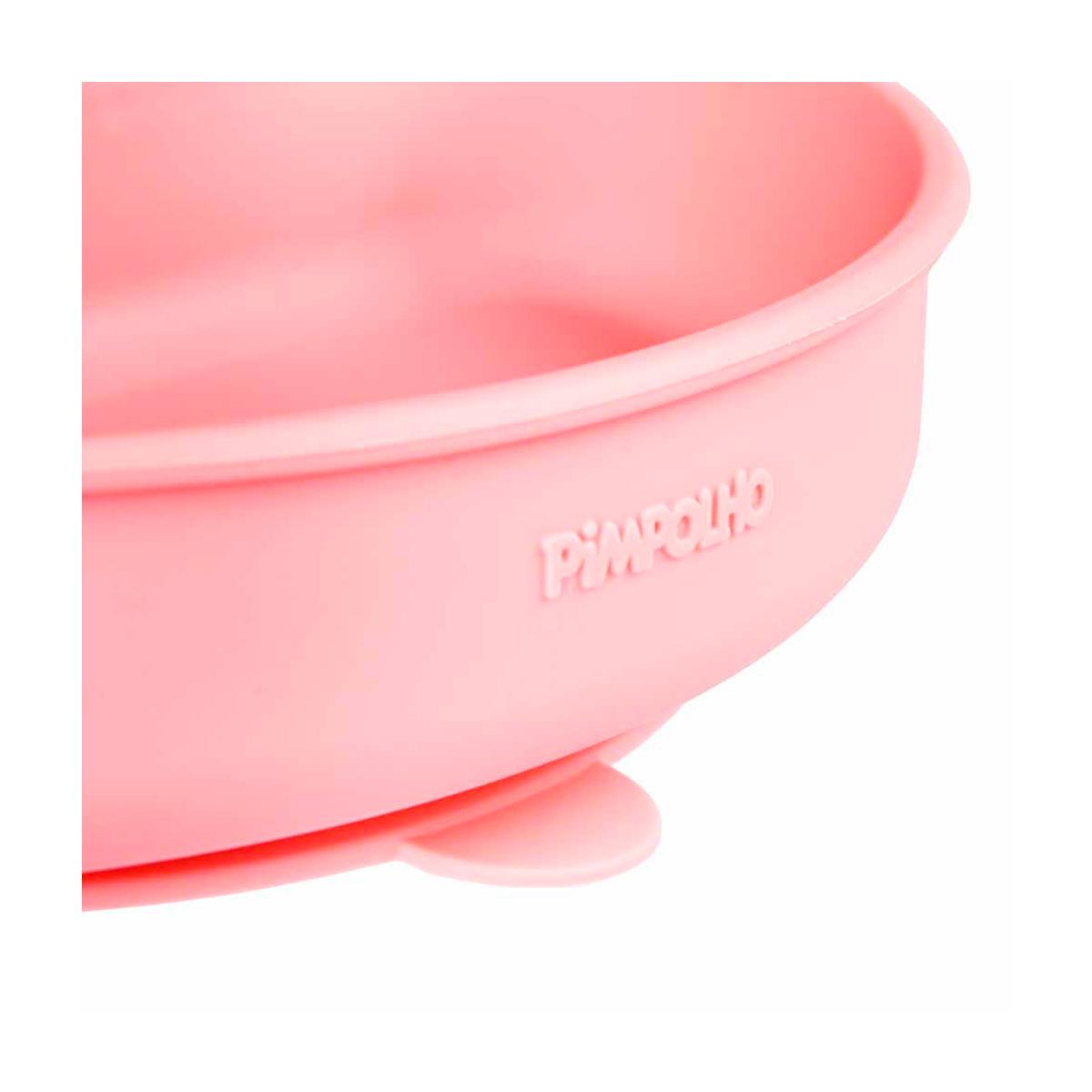 Prato Infantil Silicone Com Divisória Ventosa Soft Pimpolho