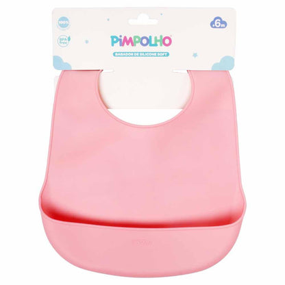 Babador De Silicone Soft Infantil Com Pega Migalhas Pimpolho