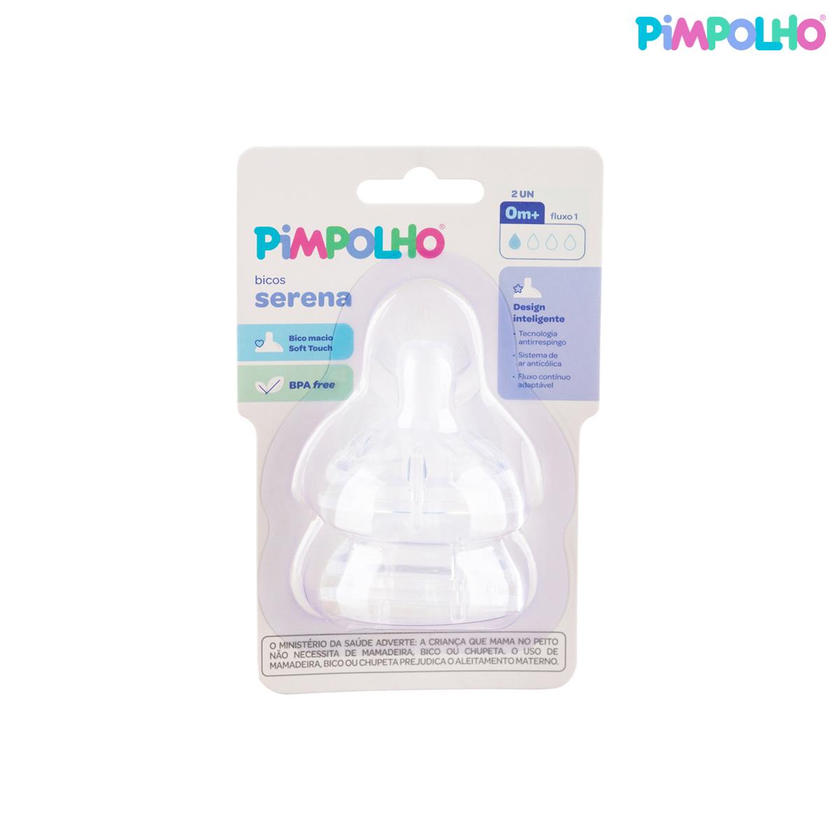Kit com 2 Bicos para Mamadeira Serena Pimpolho Antirrespingo