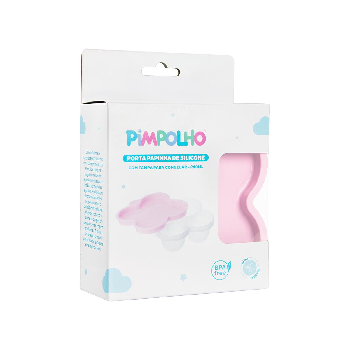 Porta Papinha De Silicone Com Tampa Para Congelar 240ml Fem Pimpolho