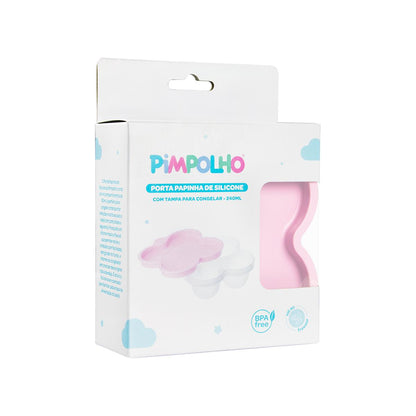 Porta Papinha De Silicone Com Tampa Para Congelar 240ml Fem Pimpolho