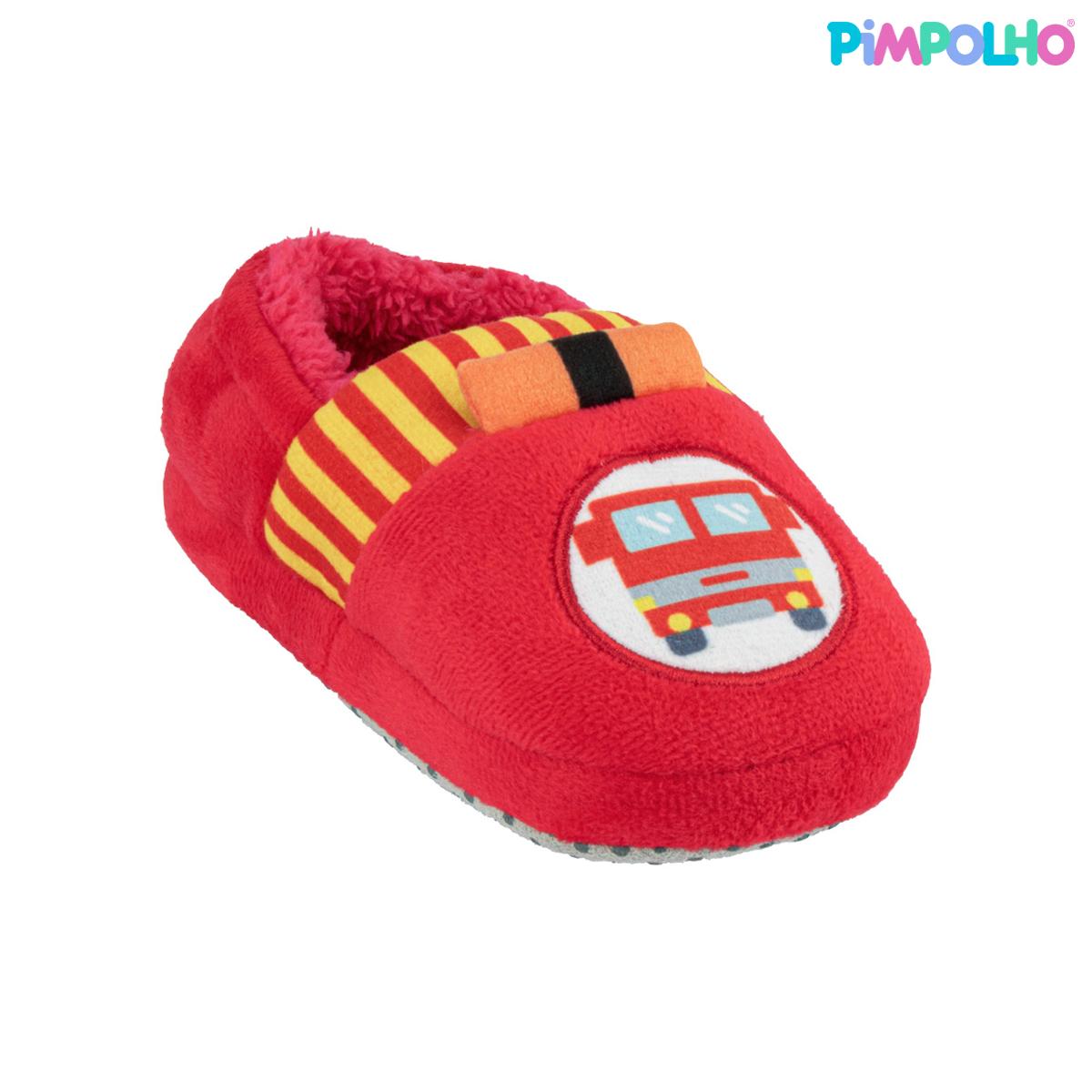 Pantufa Infantil Antiderrapante Pelúcia Bombeiros Pimpolho