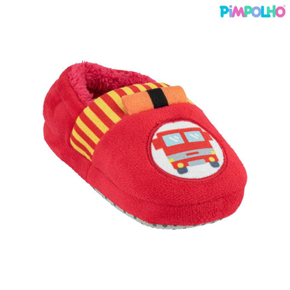 Pantufa Infantil Antiderrapante Pelúcia Bombeiros Pimpolho