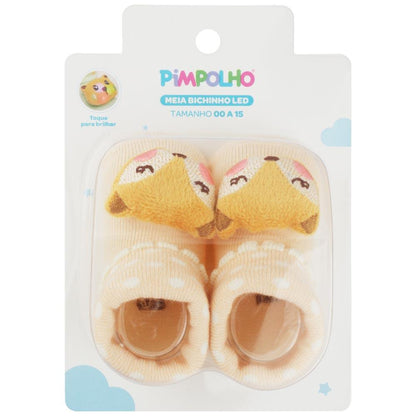 Meia Bichinho Bebe Pimpolho Led 00-15 Brilha