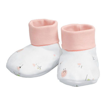 Kit Presente 5 Peças 0-6 Meses:  Camiseta, Babador, Tapa Fraldas, Touca E Sapatinho Fem Pimpolho