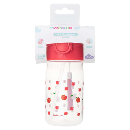 Copo Infantil Com Canudo Silicone 370ml Pimpolho
