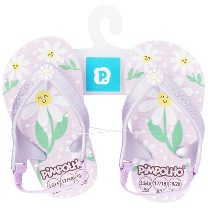 Chinelo Praiana Baby Lilás/Flores Feminino Pimpolho
