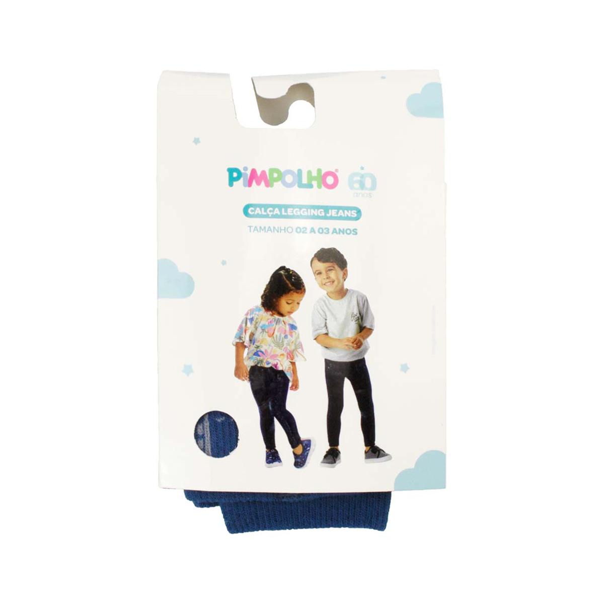Calça Legging Jeans Infantil Bebê 02 a 03 anos Pimpolho