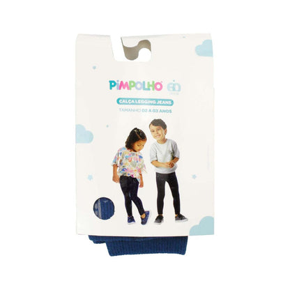 Calça Legging Jeans Infantil Bebê 02 a 03 anos Pimpolho