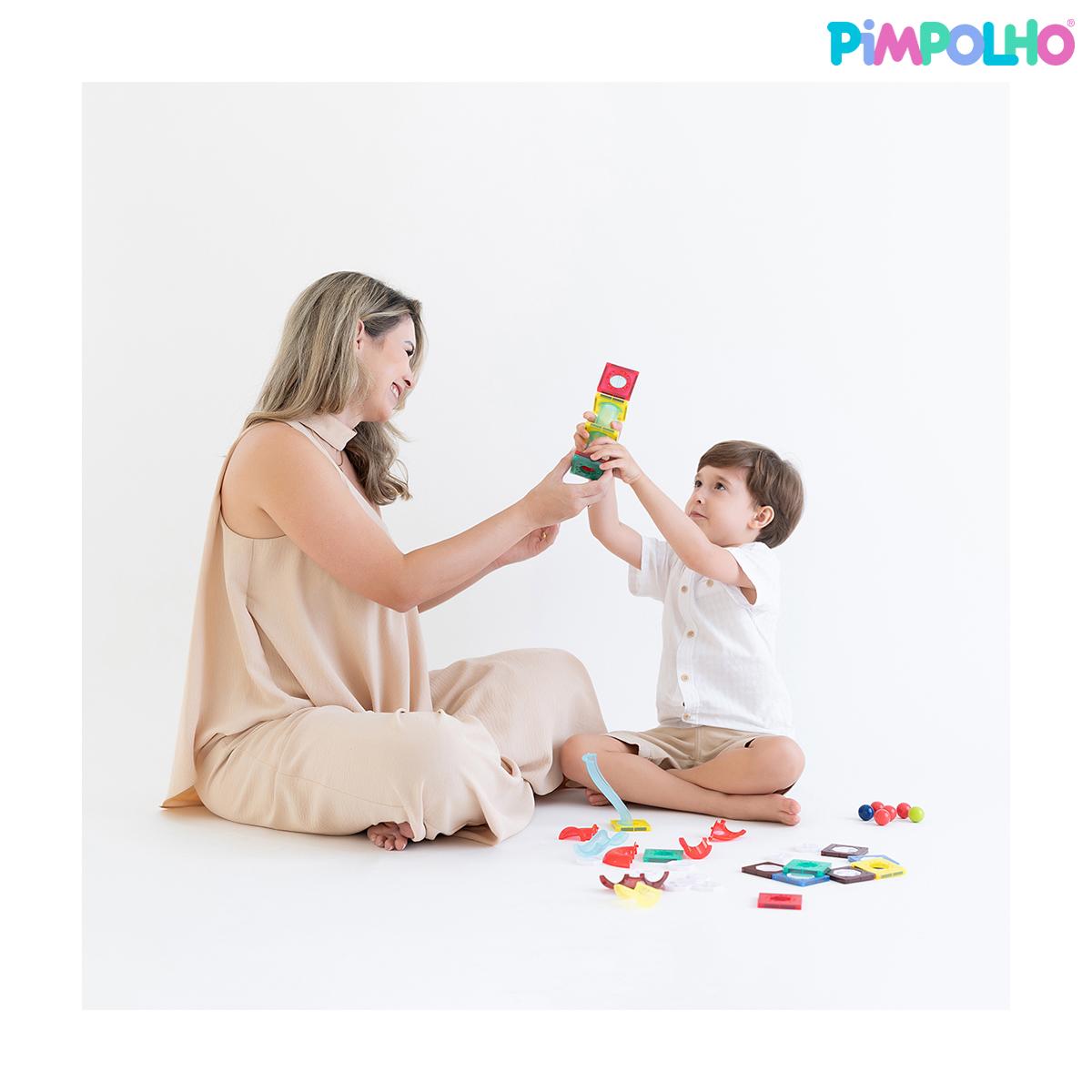 Blocos Magnéticos 47 Peças Educativos Pimpolho