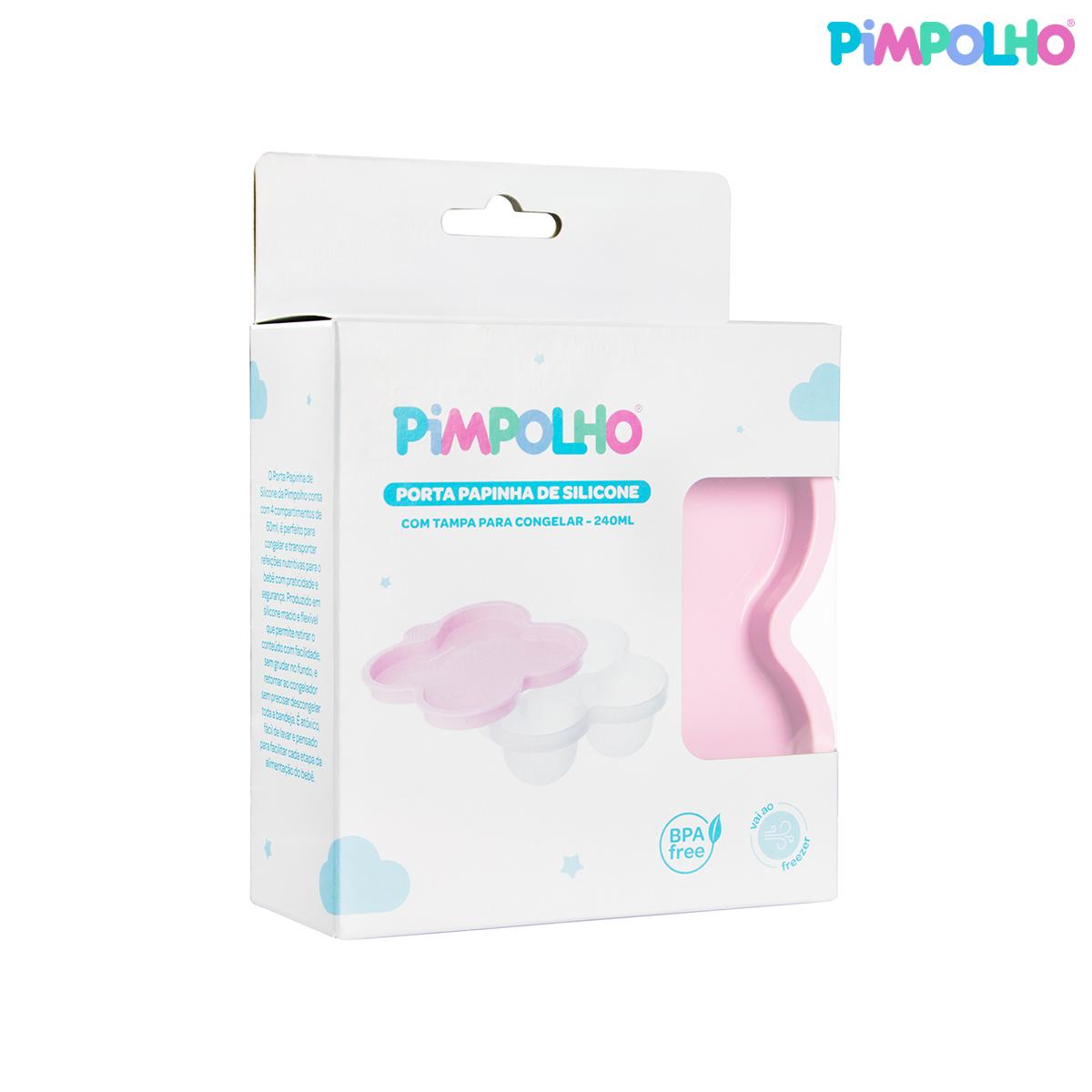 Porta Papinha De Silicone Com Tampa Para Congelar 240ml Fem Pimpolho