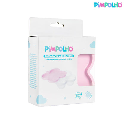 Porta Papinha De Silicone Com Tampa Para Congelar 240ml Fem Pimpolho
